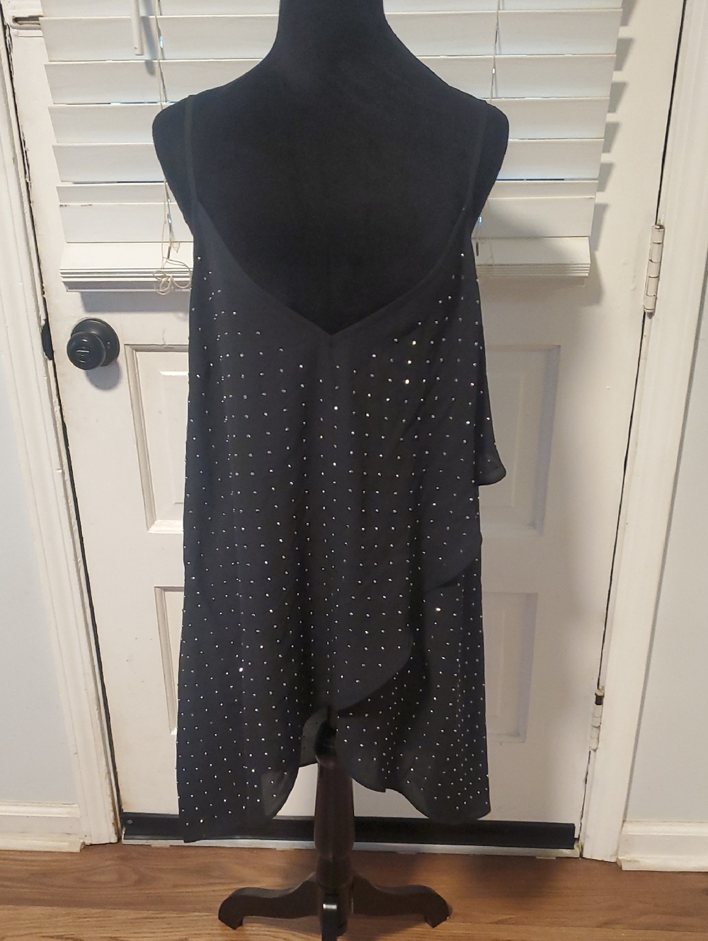City Chic Black High Low Cami with Subtle Shine NWT